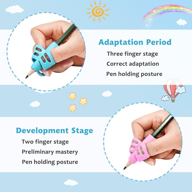 KIGEAPUEL 20 Pcs Pencil Grips for Kids Handwriting Pencil Holders Grippers for Kids, Writing Posture Correction Tools for Toddlers, Special Needs Silicone Pencil Supplies for Kindergarten Preschoolers（Mixcolor） - Image 4